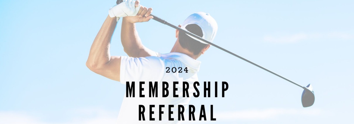 Person holding a paper airplane with membership referral text.