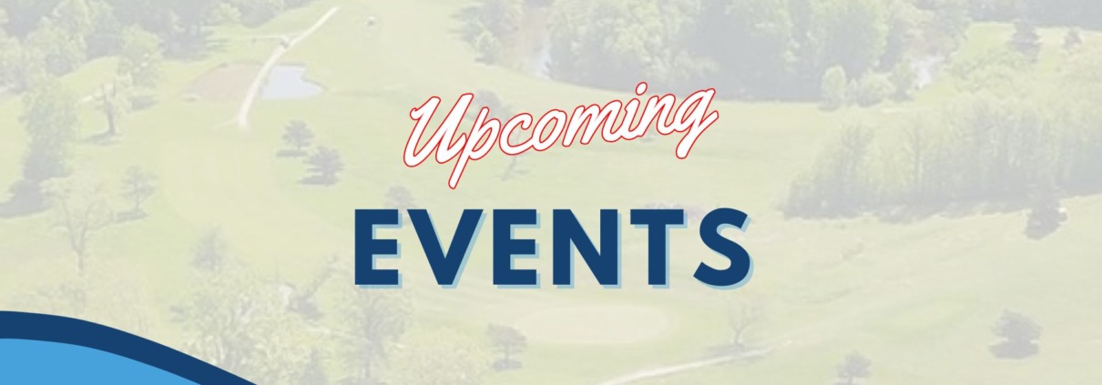 Elegant banner announcing upcoming events with floral background.