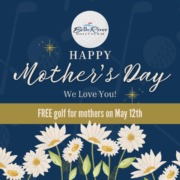Mother's Day golf offer with daisies.