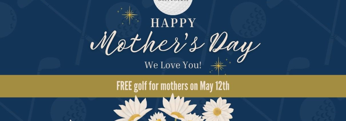 Happy Mother's Day greeting with daisies and moon icons.