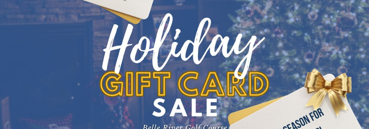 Holiday gift card sale, festive background.