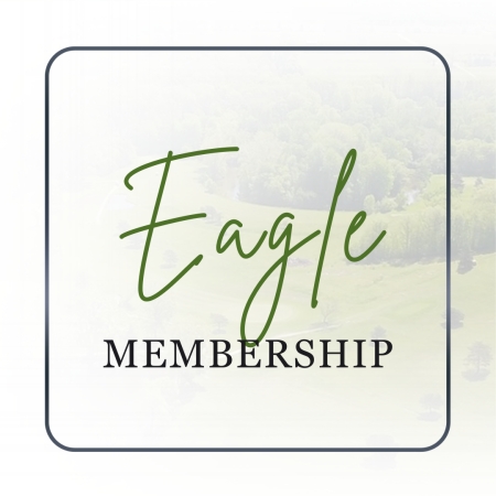 Eagle membership promotion with scenic background.