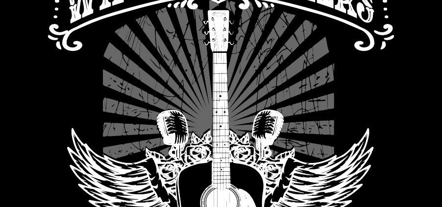 Guitar with wings and microphones design.